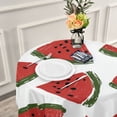 thumbnail image 6 of 60 Inch Round Tablecloth with White Lace Trim Fall Table Cover for Elegant Dining Decor Watermelon Slice Pattern, 6 of 8