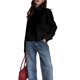 thumbnail image 2 of Suéter de Cuello Alto para Mujer, Jersey de Punto Grueso de Larga, Jersey Básico de Moda para Otoño e Invierno. Negro M, 2 of 8