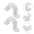 thumbnail image 6 of Soimiss 20Pcs White PVC Tube Clamps for Hanging Heavy Duty Pipe Fixing with Slotted Two Hole Design, 6 of 7
