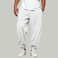 thumbnail image 2 of Wlynlyn Mens Cuffed Sweatpants Straight Leg Baggy Joggers Elastic Waist Drawstring Athletic Loose Sweat Pants with Pockets(X-Large,White), 2 of 6