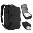 thumbnail image 1 of Mochila de viaje Coofay, grande, impermeable para mujeres y hombres, color negro, 1 of 7