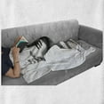 thumbnail image 5 of Antique Soft Flannel Fleece Throw Blanket, Engraved Style Illustration of Art Themed Woman Head Classic, Cozy Plush for Indoor and Outdoor Use, 50" x 60", Charcoal Grey and White, by Ambesonne, 5 of 5