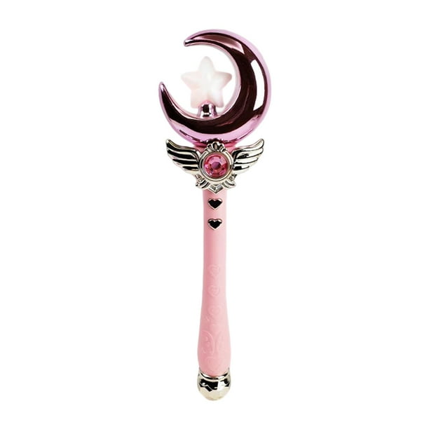 Accesorios fotográficos de varitas de princesa con luz y música para fiesta de cumpleaños de Halloween Luna rosa