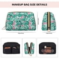 thumbnail image 2 of palm leaves Makeup Bag, Large Capacity Travel Cosmetic Bag for Women Girls- Travel Toiletry Bag Leather Portable Waterproof Makeup Case Organizer with Handle, 2 of 4