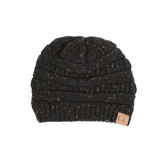 C.C Knitted Weaved Beanie Black