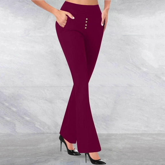 tarylea Yoga Pants for Women Bell Bottom Slim Fitted Flare Pants Solid Color High Stretch Dress Pants Casual Work Office Dailywear Pants