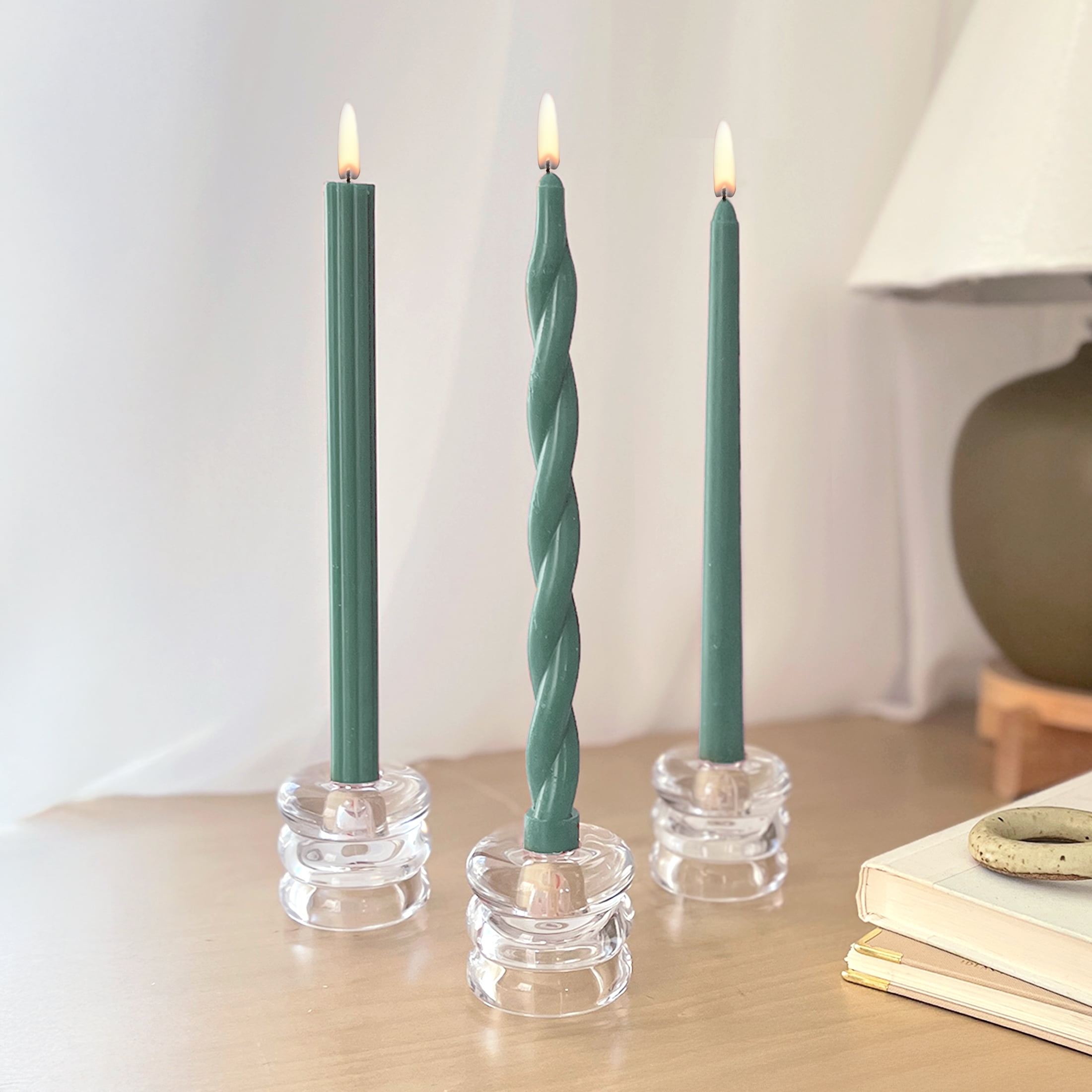 Mainstays 10-Inch Unscented Green Twist Taper Candle