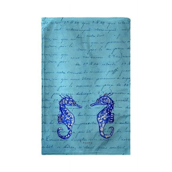 Betsy Drake BT345 30 x 50 in. Blue Sea Horses Beach Towel