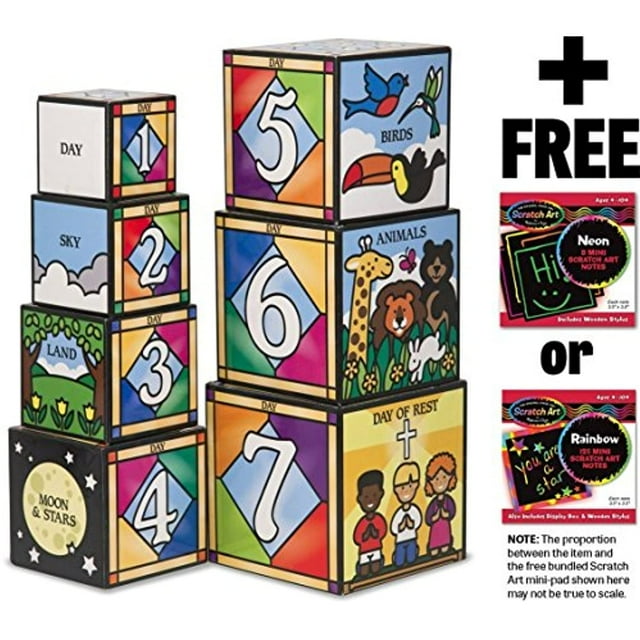 Melissa & Doug Days of Creation Stacking and Nesting Blocks Set + Free