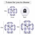 thumbnail image 6 of Wall Clock Purple White Buffalo Plaid Clocks PVC Silent Non-Ticking Battery Operated Decorative Classic Checked Round Clock for Home Living Room Kitchen Bedroom Office School Wall Decor 10 Inch, 6 of 9