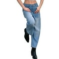 thumbnail image 4 of LANGWYQU High Waist Women Wide Leg Jeans Female Casual Denim Pants With Pocket, 4 of 5