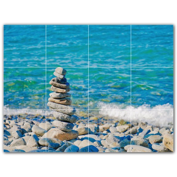 Picture-Tiles.com: Waves Ceramic Tile Wall Mural WAL501164-43M. 24"W x 18"H using (12) 6" x 6" Ceramic Tiles-Satin Finish