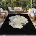 thumbnail image 3 of Fsddascl Flower Black Outdoor Rug for Patio/Deck/Porch, Non-Slip Large Area Rug 4 x 6 Ft, Gold White Abstract Floral Aesthetic Indoor Outdoor Rugs Washable Area Rugs, Reversible Camping Rug Carpet, 3 of 5