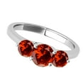 thumbnail image 3 of Mauli Jewels Rings for Women 2.15 Carat Three Stone Garnet Ring 4-prong 10k White Gold, 3 of 7