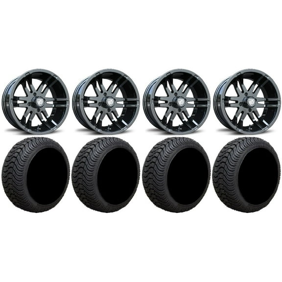Fairway Alloys Flex Bk Golf Wheels 14" 205x30-14 Cruze Tires E-Z-GO & Club Car
