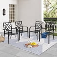 thumbnail image 2 of SOLAURA Outdoor Patio Chair Set of 4, Stackable Metal Outdoor Dining Chairs for Porch Garden Backyard Deck, Black, 2 of 8