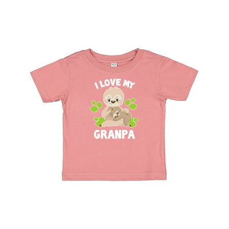 

Inktastic Cute Sloth I Love My Granpa with Green Leaves Gift Baby Boy or Baby Girl T-Shirt