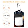 thumbnail image 2 of Square PU Leather Luggage Tags, 2 Pack, with Privacy Cover and Stainless Steel Ring - Suitable for Travel, Backpack, Handbag - Bag Tags, Handbag Tags Galaxy, 2 of 7