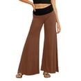 thumbnail image 2 of Palazzo Pants for Women 2026 Casual Elastic High Waist Wide Leg Flowy Yoga Pants Loose Fit Lounge Trousers, 2 of 6
