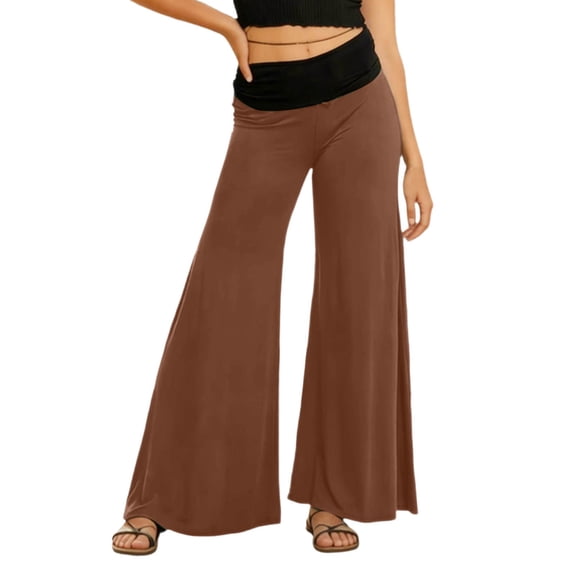 Womens Leggings Flared Wide Leg High Waisted Soft Comfort Everyday Wear Women'S Tights,Brown,XL