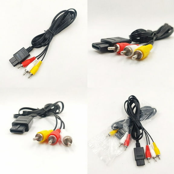 US 10-20Pcs A/V Stereo RCA Audio Video Cables for Nintendo Gamecube SNES N64 NGC