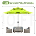 thumbnail image 5 of Scafild | 10ft Outdoor Patio Umbrellas with Solar Lights, 3 Tier Vented Large Market Table Umbrella with 8 Sturdy Ribs & 1.5" Pole UV Protection for Garden Deck Backyard Pool - Apply Green, 5 of 9