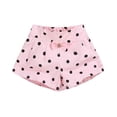 thumbnail image 3 of Girls Front Bow Pleated Printed Shorts Elastic Back Waist Multi Pattern Lightweight Loose Kids Summer Casual Shorts(Pink2,3-4 Years), 3 of 6