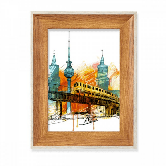 Tokyo Japan Rail Train Tower Desktop Wooden Photo Frame Display Picture Art Painting Multiple Sets