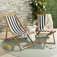 thumbnail image 3 of Safavieh Loren Outdoor Foldable Sling Chair, Set of 2 - Black/White, 3 of 12