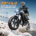 thumbnail image 6 of VARUN Electric Bike, 20" Fat Tire Ebike for Adults with Peak 1000W 48V 20.8/31.5Ah Battery, Top 28MPH, 60/87+Miles, E-Mountain Bikes with Suspension, Turn Signals, 7-Speed, UL2849, 6 of 9