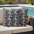 thumbnail image 4 of Black Mushrooms Outdoor Waterproof Pillow Covers, Fall Retro Botanical Farmhouse Country Decorative Square Throw Pillowcase Sofa Cushion Sham for Patio/Couch/Chair, 24"x24" 2 Pack, 4 of 8