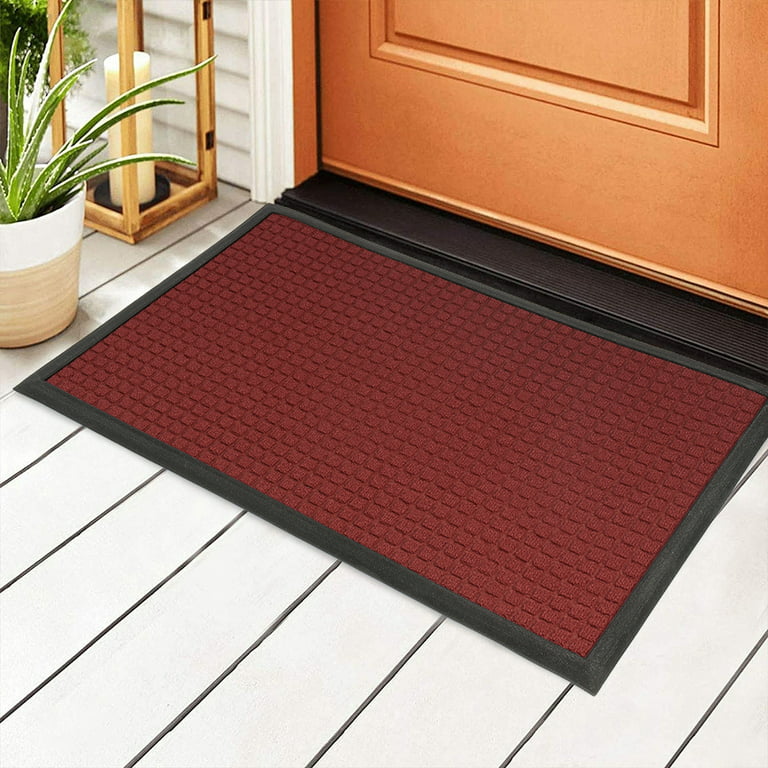 Heavy Duty 30x18 Outdoor Entrance Mat - Waterproof Front Door Welcome Mat  for Home Entry, Dirt Trapper Entryway Rug, Non-Slip Durable Rubber Back