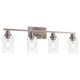 thumbnail image 1 of MELUCEE Lámparas de baño de níquel cepillado, 4 cabezales, luces de tocador modernas, aplique de pared con pantalla de vidrio transparente para pasillo, cocina, dormitorio, sala de estar (N.º de paten, 1 of 1