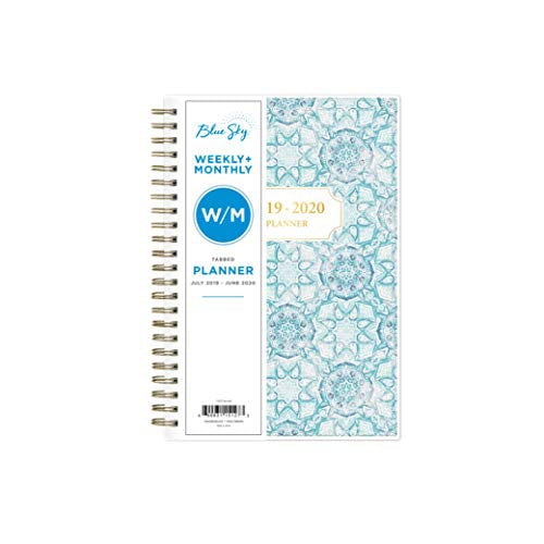 Ava Twin-Wire Binding 8.5 x 11 Flexible Cover Blue Sky 2020-2021 Academic Year Weekly & Monthly Planner 