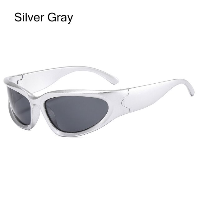 Gafas de sol Y2K para ciclismo, lentes de sol deportivas ovaladas futuristas, a la moda, Retro, Punk qiuyongming unisex