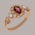 thumbnail image 2 of LBG British Made 18k Rose Gold Natural Pink Tourmaline & Diamond Womens Promise Ring - 33 size options - Size 8.25, 2 of 8