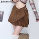 thumbnail image 4 of Minifalda plisada de retazos irregulares para mujer, estilo Harajuku, de punto, básica, lisa, de cintura baja, estilo vintage, 4 of 6