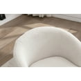 thumbnail image 4 of Swivel Barrel Chair, Teddy Fabric Swivel Accent Chair, Comfy Sherpa Round Accent Chair, Swivel Club Armchair for Nursery Living Room Bedroom (Ivory), 4 of 7