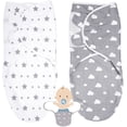 thumbnail image 3 of Arrullo bebé - Pack de 2 arrullos para recién nacido, 0-3 meses manta arrullo bebé, algodón orgánico con velcro unisex Adepaton LKX-1853, 3 of 8