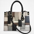 thumbnail image 2 of Modern Art Brown Gray Black Geometric Cross Body Bags For Women Small Leather Female Handbags Fashion Top-Handle Totes, 2 of 4