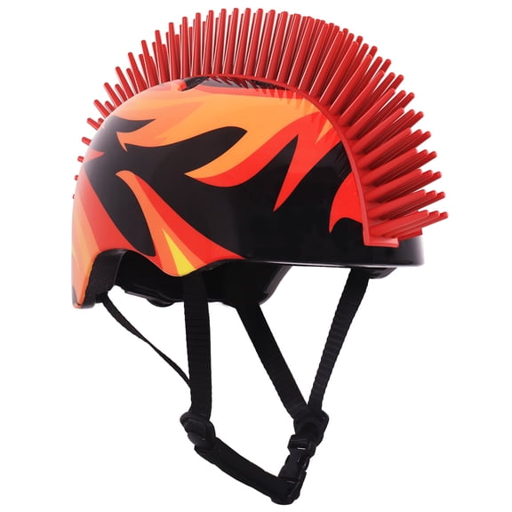 Child and Toddler Bike Helmets Adjustable and Multi-Sport for Boys and Girls Cool Mohawk Helmet Age 5-8 Flame Style