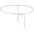 thumbnail image 1 of Pulsera de tobillo de plata de ley 925 para mujer, tobillera de doble capa, pulsera de tobillo con mariposa, corazón, estrella, cuentas, estrella de mar, cadena de serpiente, tobillera ajustable B, 1 of 4