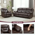 thumbnail image 4 of Bonzy Home Manual Recliner Sofa Set – Faux Leather Reclining Living Room Furniture with Recliner Chair & 3‑Seat Sofa, 4 of 5