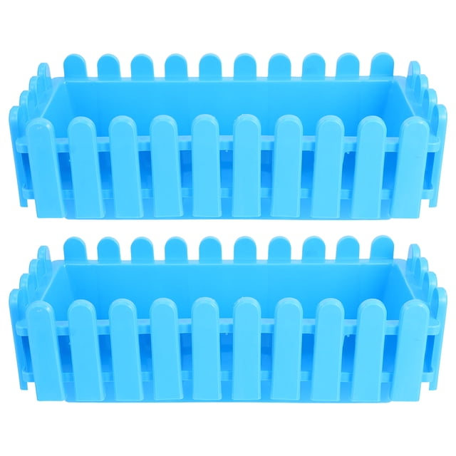 SHISUYAN 2Pcs Flower Window Box Fence Planter Box Decorative Planting Pot Rectangular Flower Container