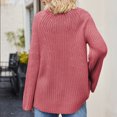 thumbnail image 7 of Lovskoo 2024 Sweaters for Women Long Sleeve Solid Round Neck Trendy Knitwear Loose Pullover Sweater Red, 7 of 7