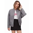 thumbnail image 6 of Women'S Button Up Jackets Jackets Long Sleeve Open Front Jackets Pockets Winter Casual Trendy Varsity Jacket Gray M, 6 of 9