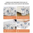 thumbnail image 6 of Blue White Floral Wrap Around Bed Skirts for Queen Bed 16" Drop,Bed Skirt with Adjustable Elastic Belt Dust Ruffle Bed Valance for Bedroom Hotel Luxury Botanical Garden Flowers Leaves Bed Frame Cover, 6 of 7