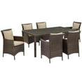 thumbnail image 2 of Modway Conduit 7 Piece Outdoor Patio Wicker Rattan Dining Set in Brown Beige, 2 of 6
