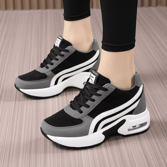 Women's Platform Sneakers Wedges  Lace Up Shoes Increase Fashion Sneakers for Womens Girls