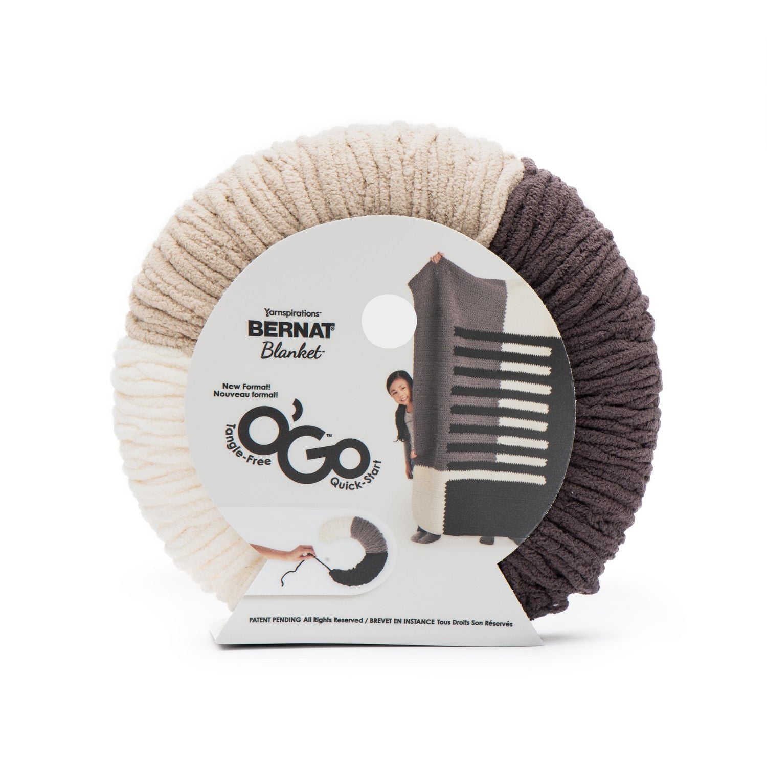 "Bernat® Fil Couverture O'Go™, Polyester #6 Super Volumineux, 10,5oz/300g, 220 Yards" Fil pour couverture Bernat Great Value